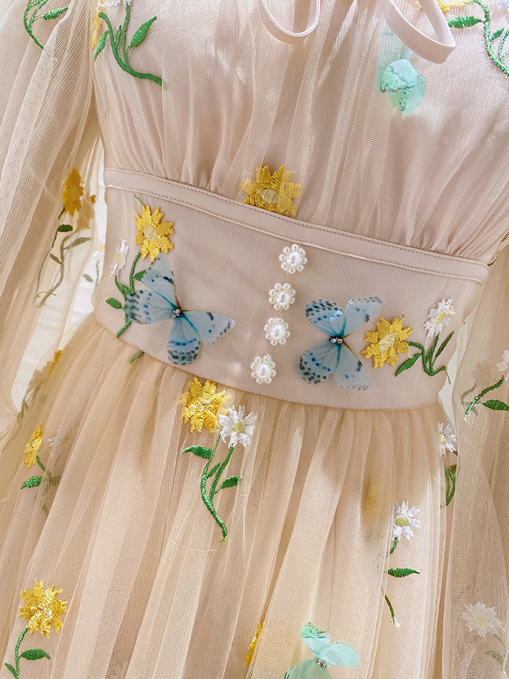 Butterfly Garden Tulle Maxi Dress Maxct