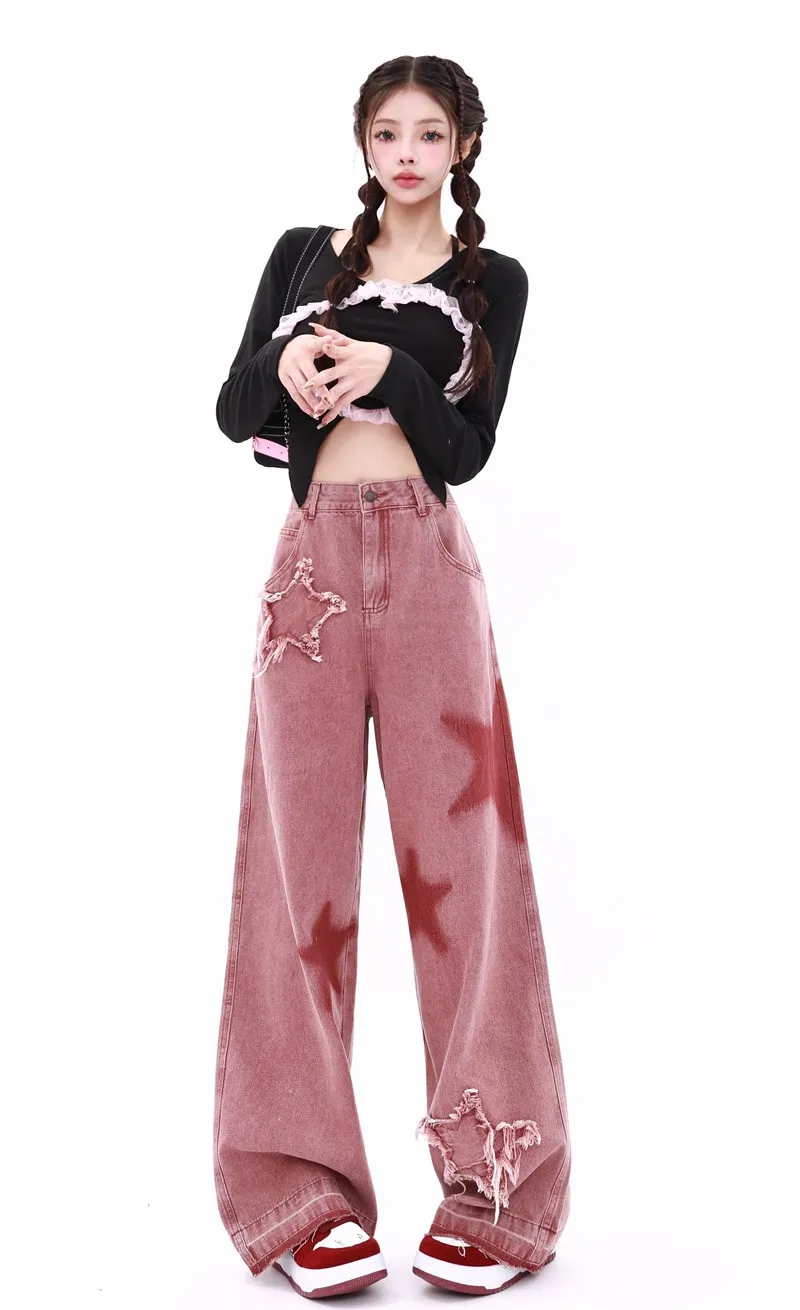 Flared Jeans Thin Retro Mopping Pants