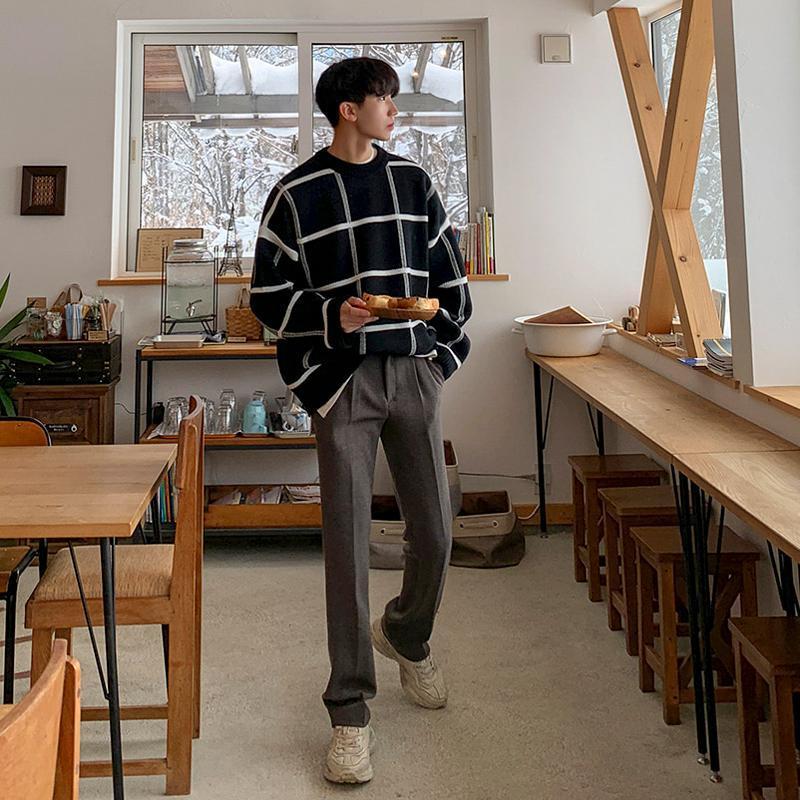 Maxct Black Pullover Plaid Sweater