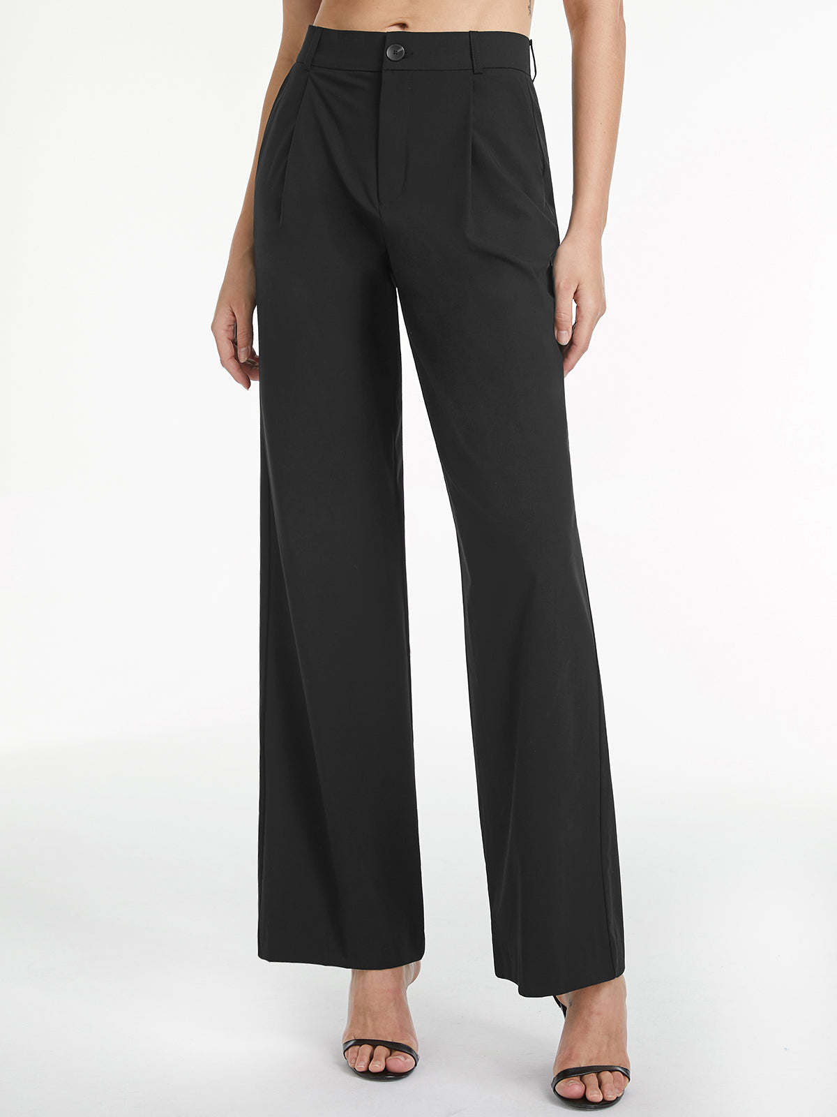 Maxct High Waisted Relaxed Straight Leg Dress Pants