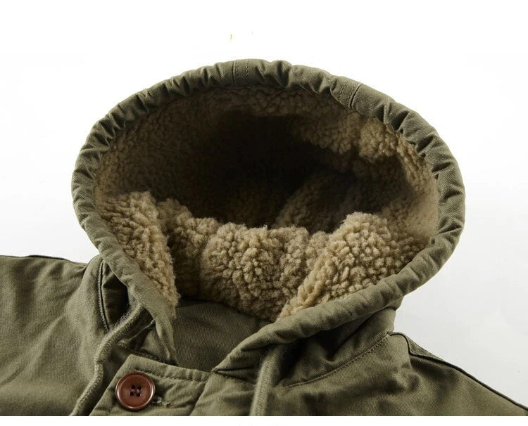 Maxct &Men's Fleece & Cashmere Lined ARMY Bomber Jacket