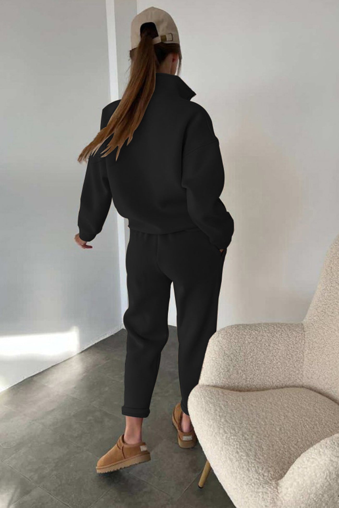Maxct Stand Neck Button-down Sweatshirt Suits
