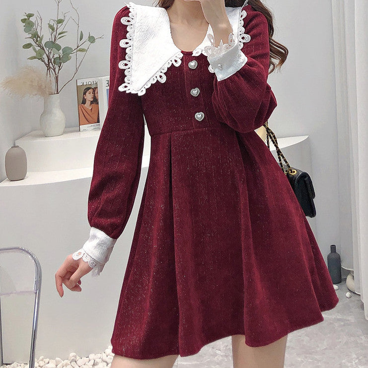 Sweet Love Peter Pan Knit Dress Maxct
