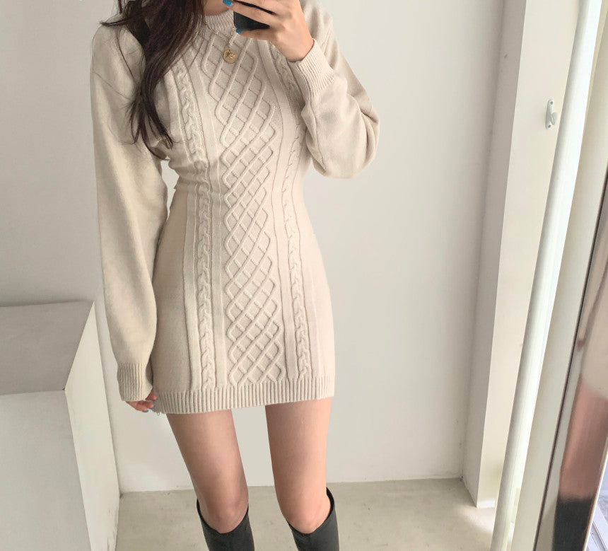 Ribbed Bodycon Mini Sweater Dress Maxct