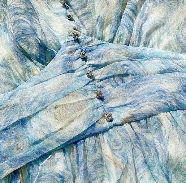 Starry Nights Ruffle Maxi Dress Maxct