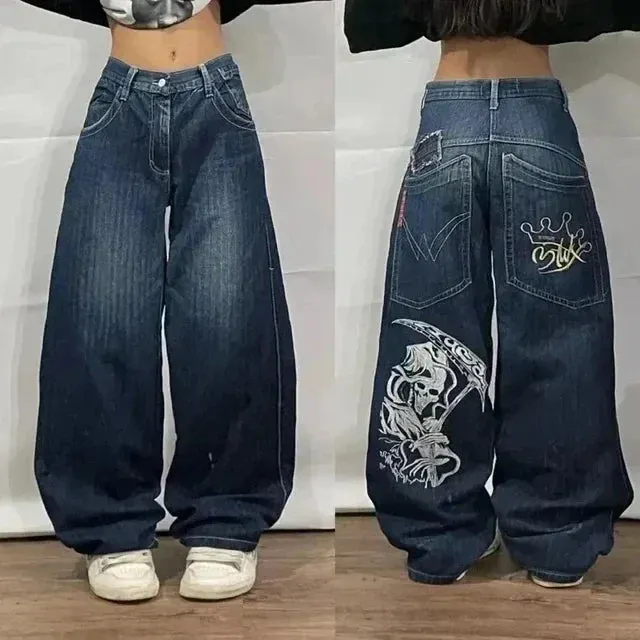 High Waisted Baggy Jeans - Multi-pocket Maxct