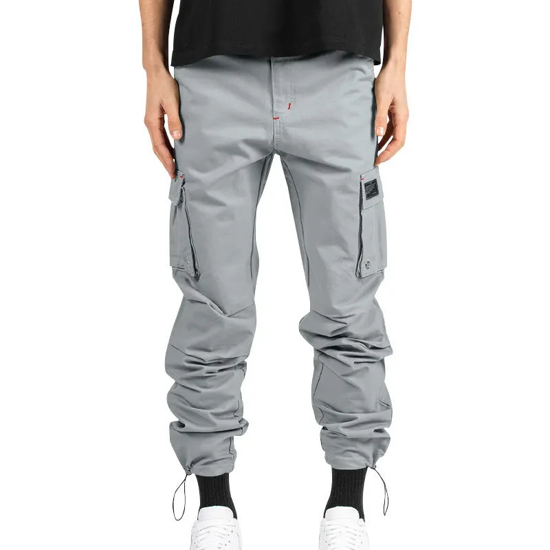Maxct popular summer new men's  New woven fabric bundle multi-pocket solid color casual pants tooling trousers