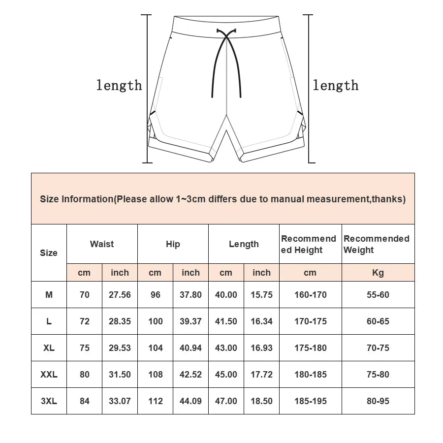 2-in-1 Running & Gym Mens Quick Dry Shorts Maxct