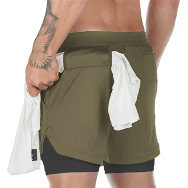 Quick Dry Fitness, Running, Workout Shorts 2 in 1 for Men Maxct