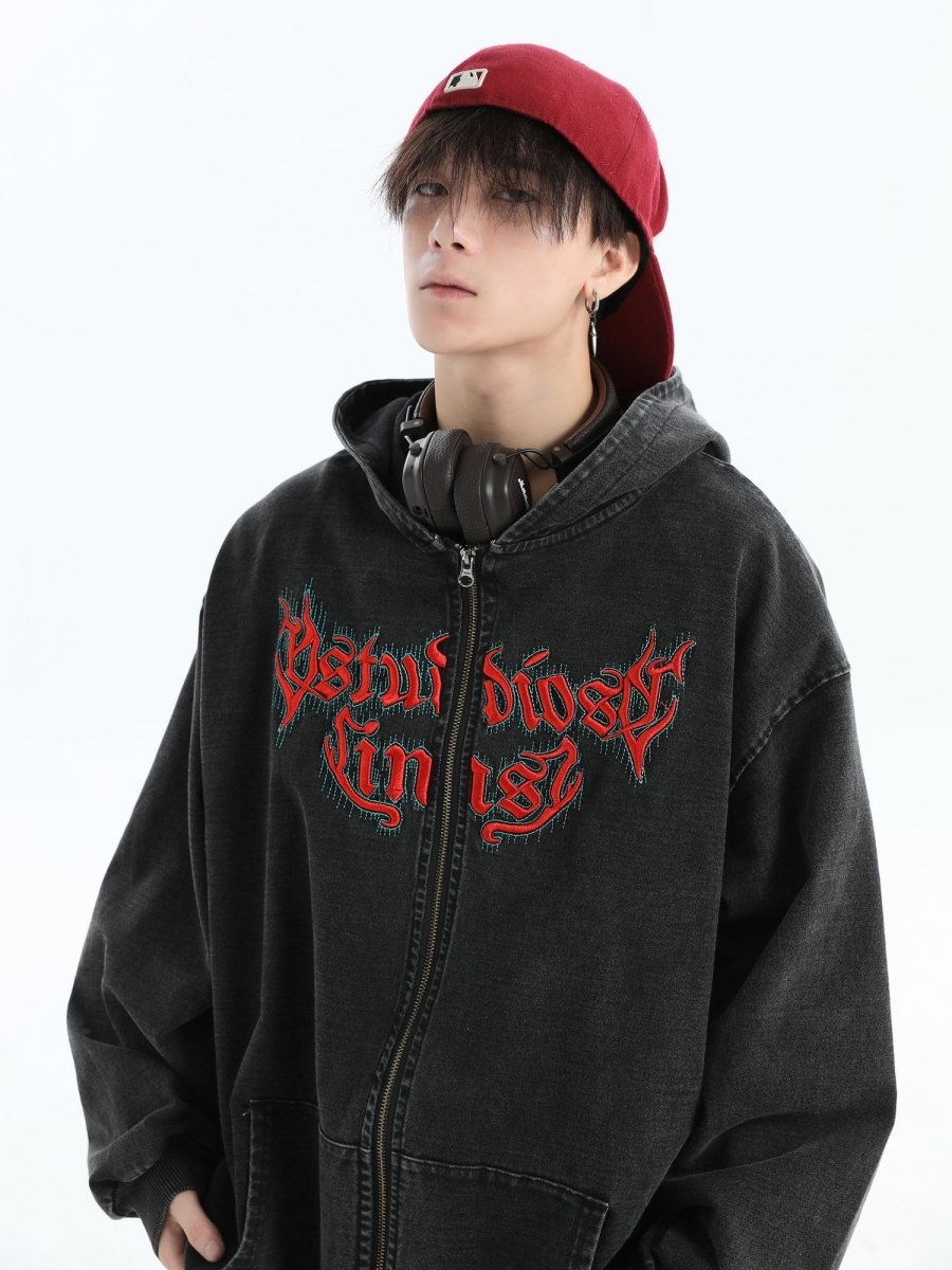 Maxct [Insstudios] Gothic Letter Logo Denim Jacket Na1631