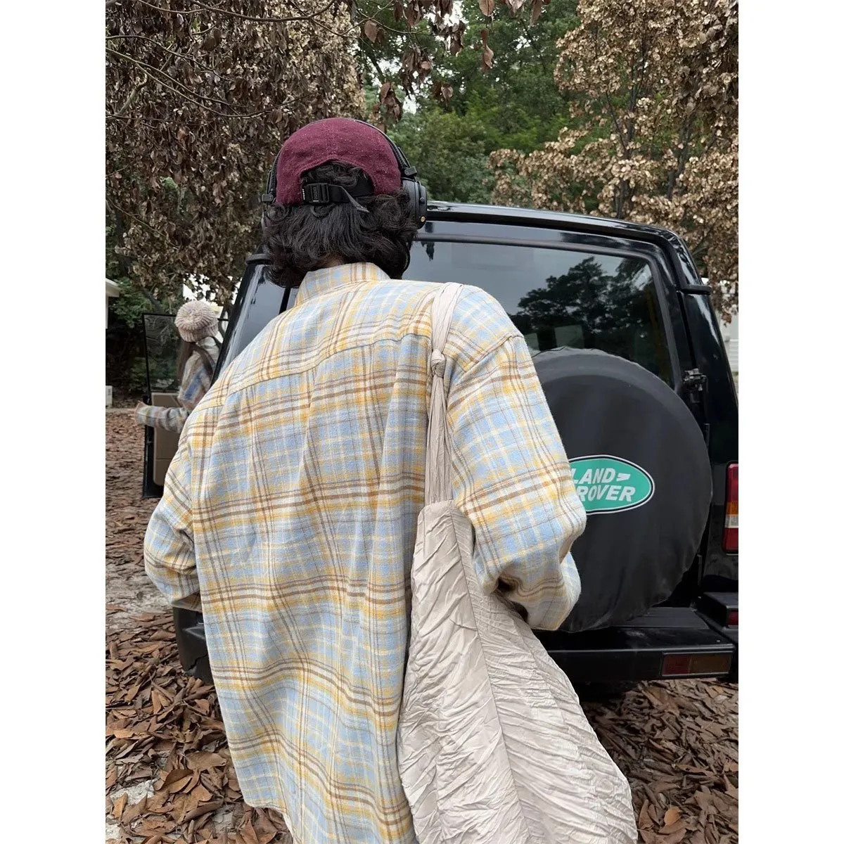 Maxct 90s Streetwear American Retro Plaid Shirt Men's Spring And Autumn New Loose Casual Lazy Style Long-sleeved Shirt All-match Coat Top