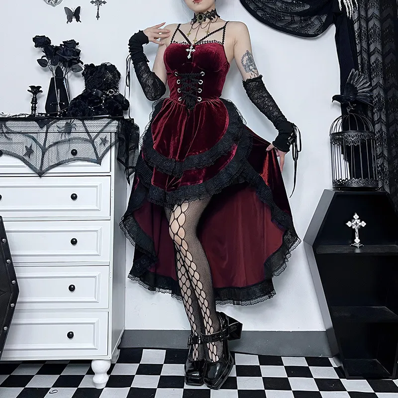 Maxct Autumn's New Dark Sexy Hot Girl Slim, Neck Tie, Waist Tie, Dress Girl