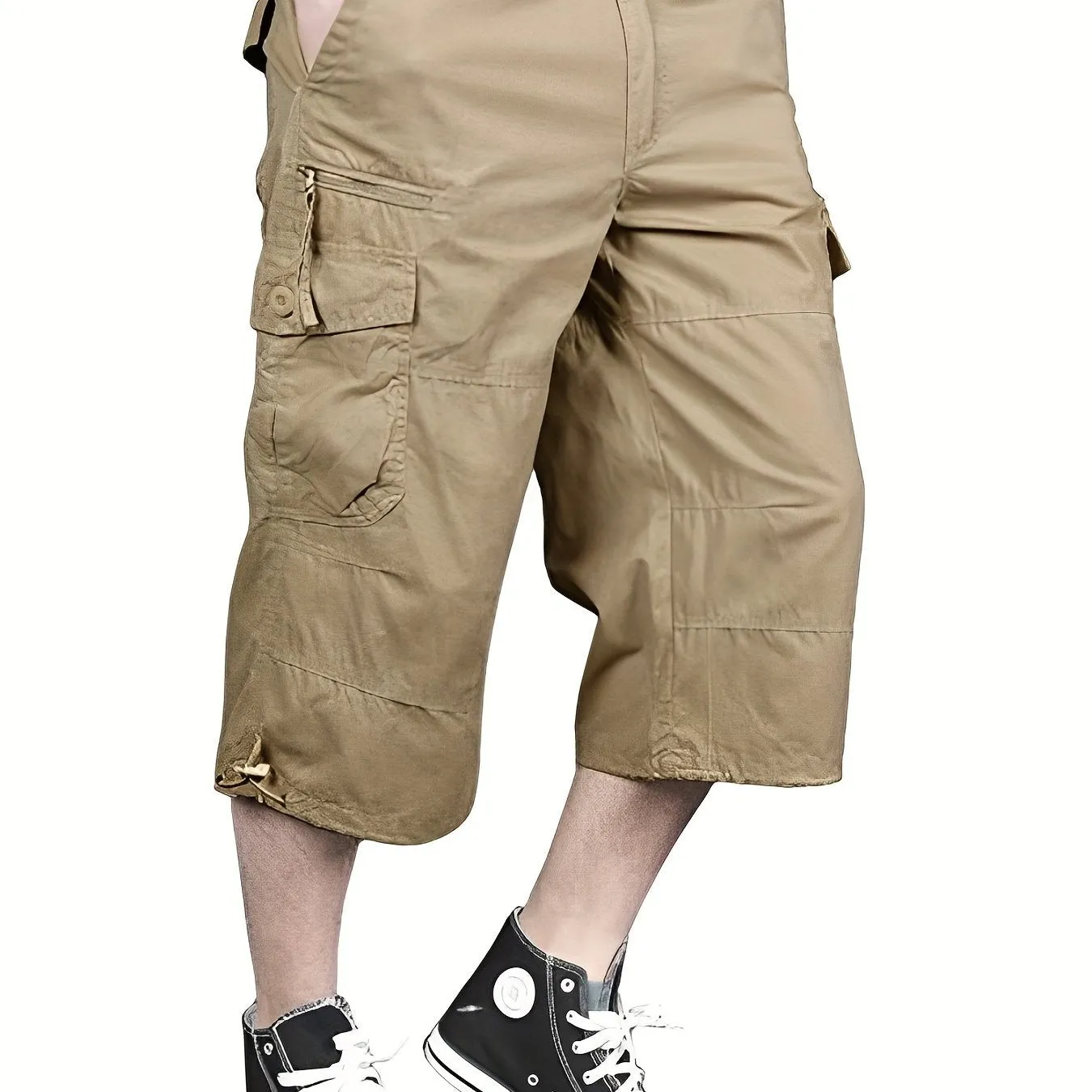 dunnmall  Maxct  Street Style Men's Casual Cargo Capris Jeans With Pocket, Men's Outfits