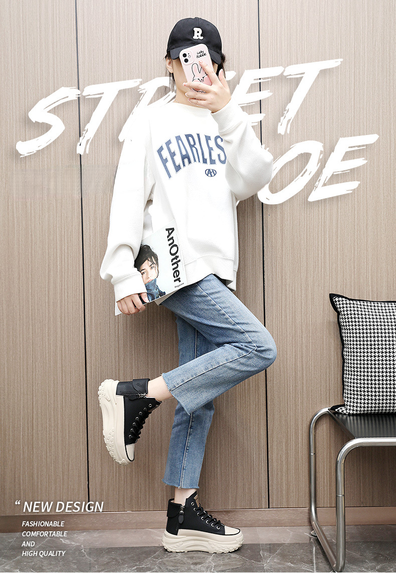 Comfort Elevated Luxury Fashion High-Top Platform Sneakers for Women