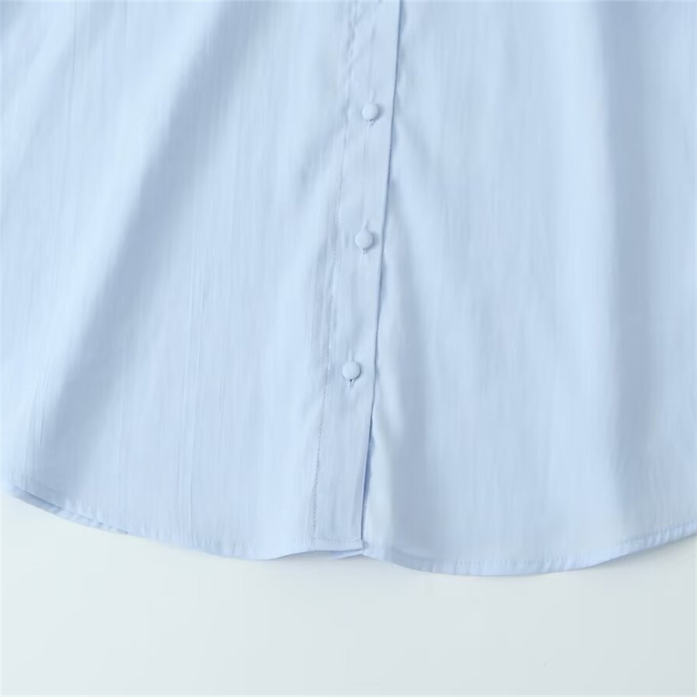 Maxct Autumn New Product Women's Fashion Loose and Versatile Button Decoration Long Sleeve Collar Casual Shirt