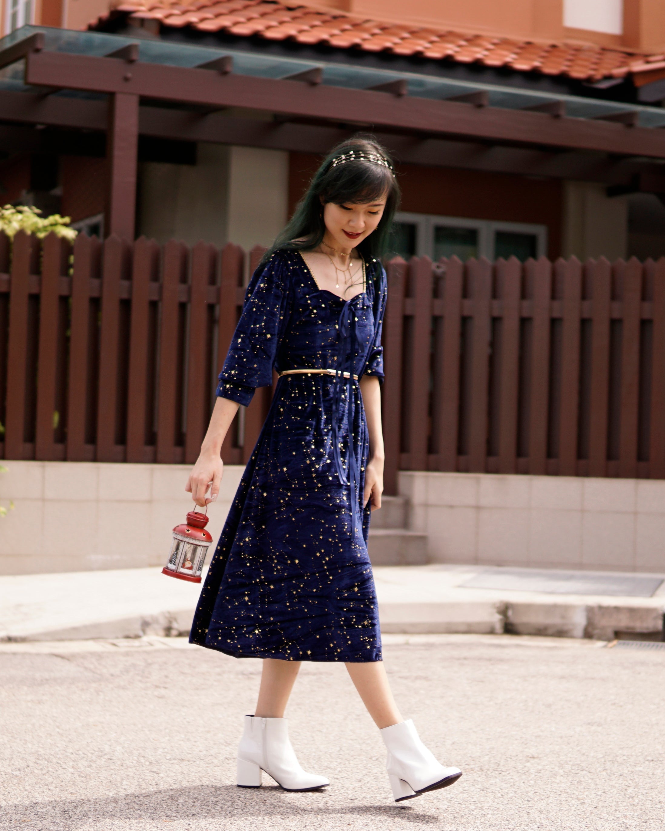 Constellation Velvet Midi Dress Maxct