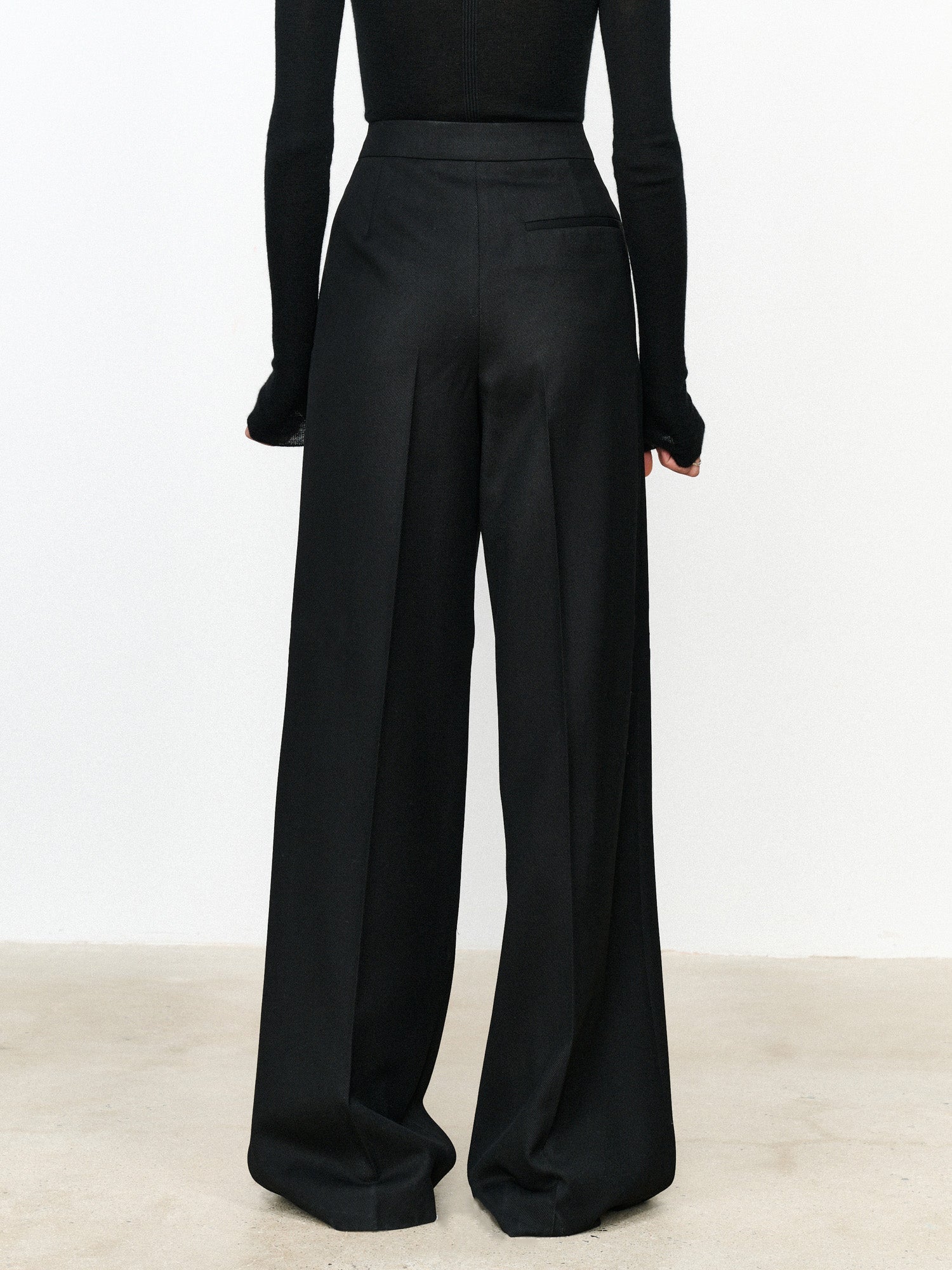 Maxct Asymmetric Layer Button Straight Leg Dress Pants
