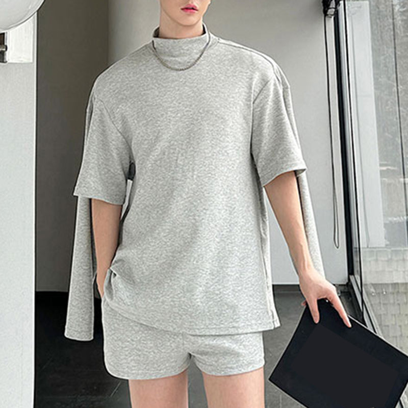 Maxct Multi-sleeve Sweatshirt and Shorts Two-piece Set