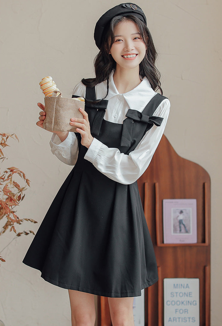 Little Bow Mini Pinafore Dress Set Maxct