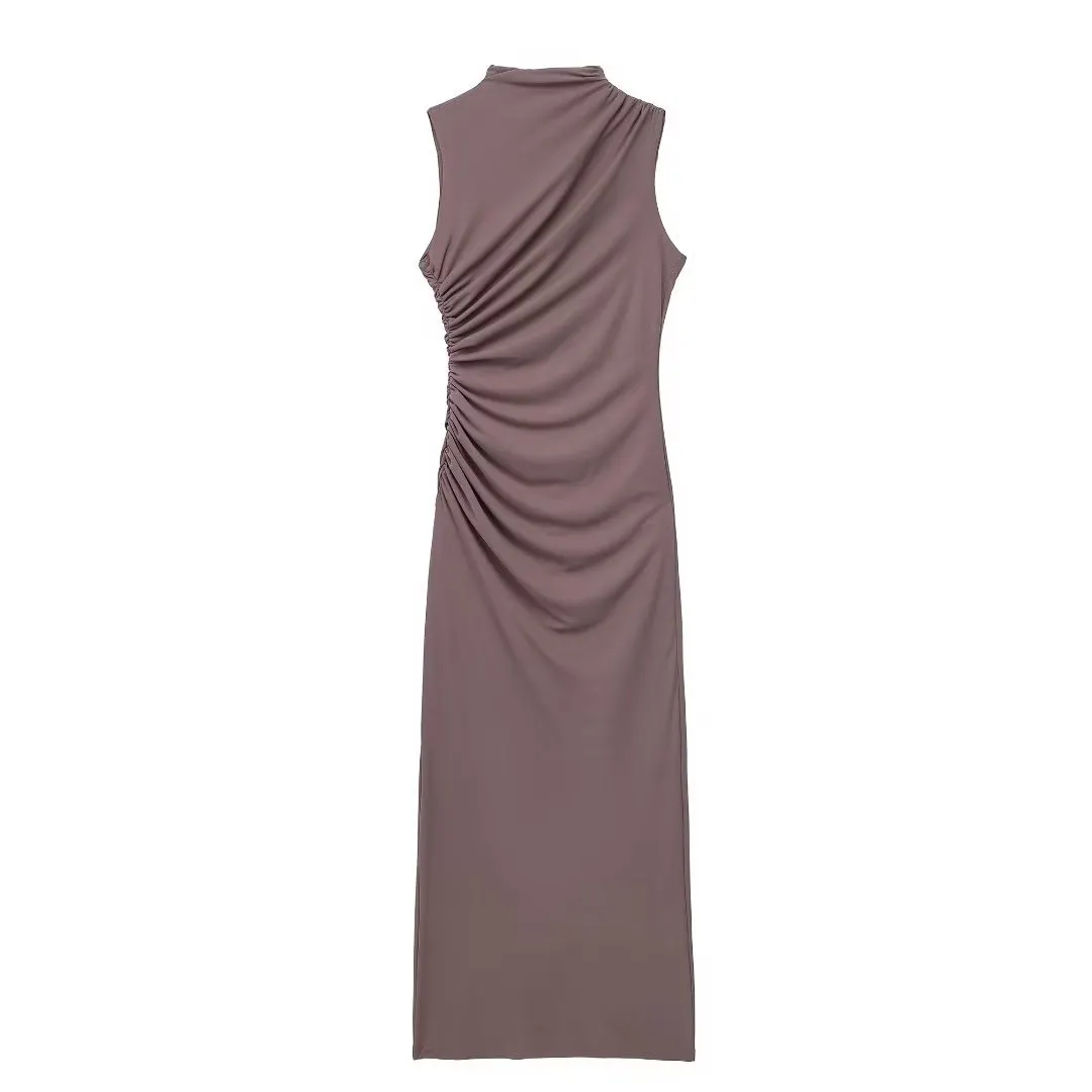 Maxct New Pleated Trim Sleeveless Flute Dress 3152200