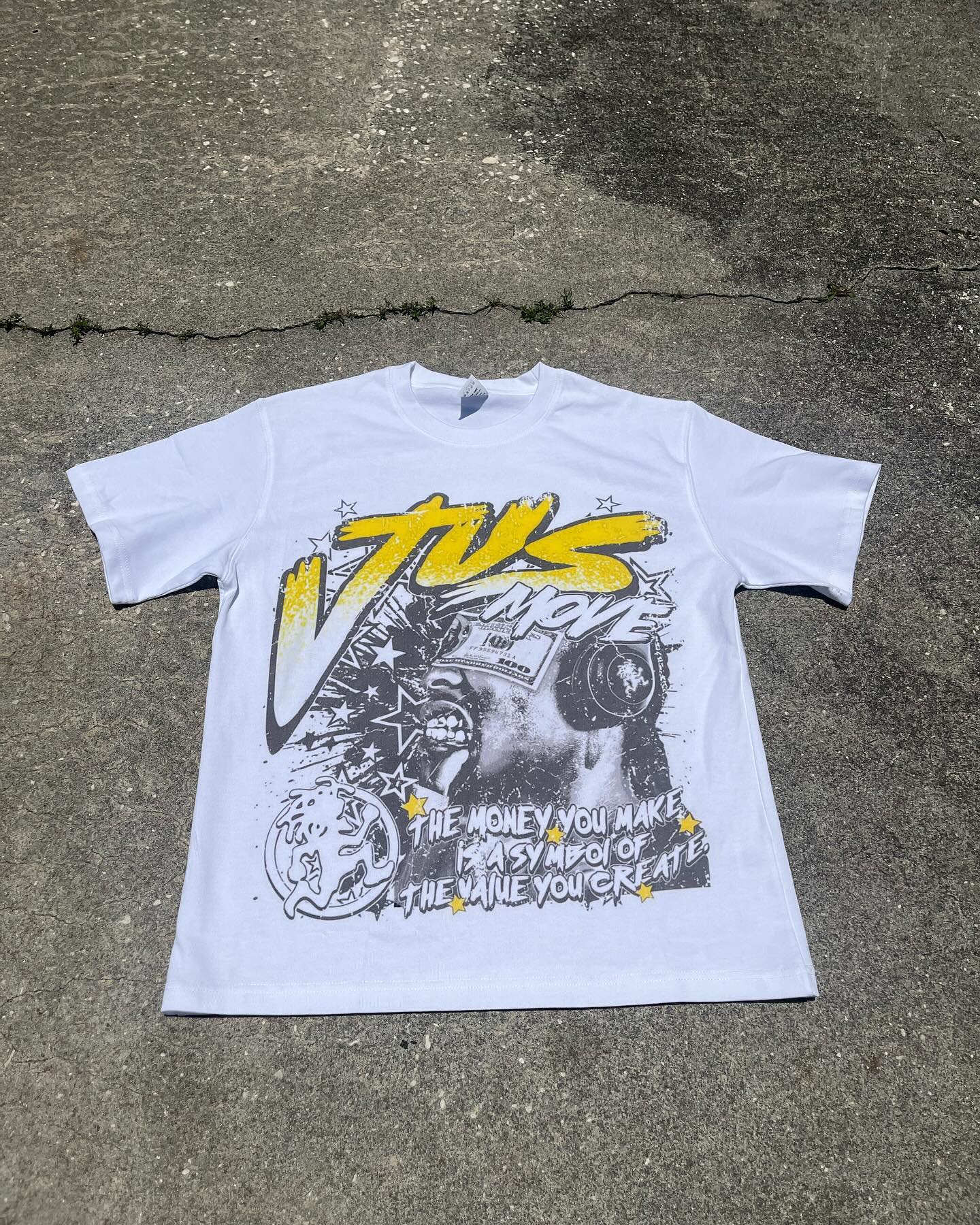 Retro trendy rock letter pattern printed oversized short-sleeved T-shirt men's fashion Harajuku loose versatile round neck shirt