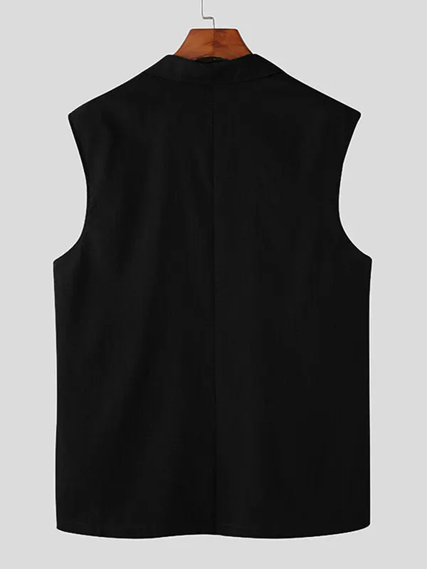 Maxct - Mens Solid Sleeveless Loose Zip Waistcoat J