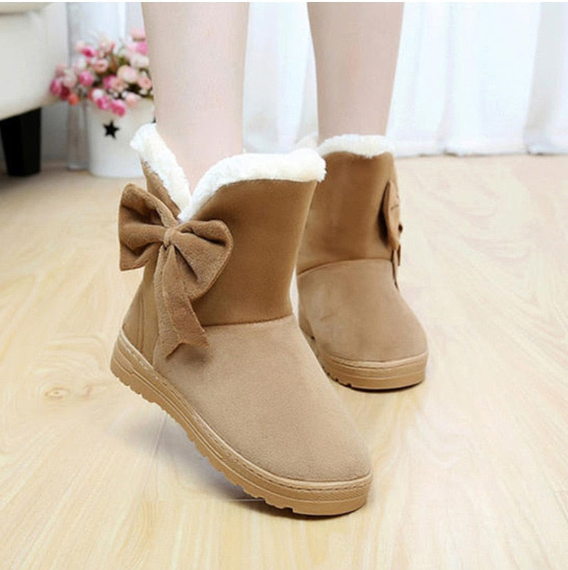 Suede Snow Boots With Bows Maxct
