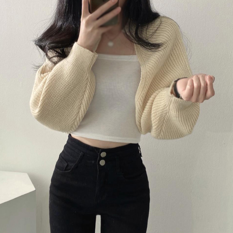 Maxct Autumn New Knitted Short Cardigan sweater Shawl Chic Korean Sle Versitile Fashion Women's Top