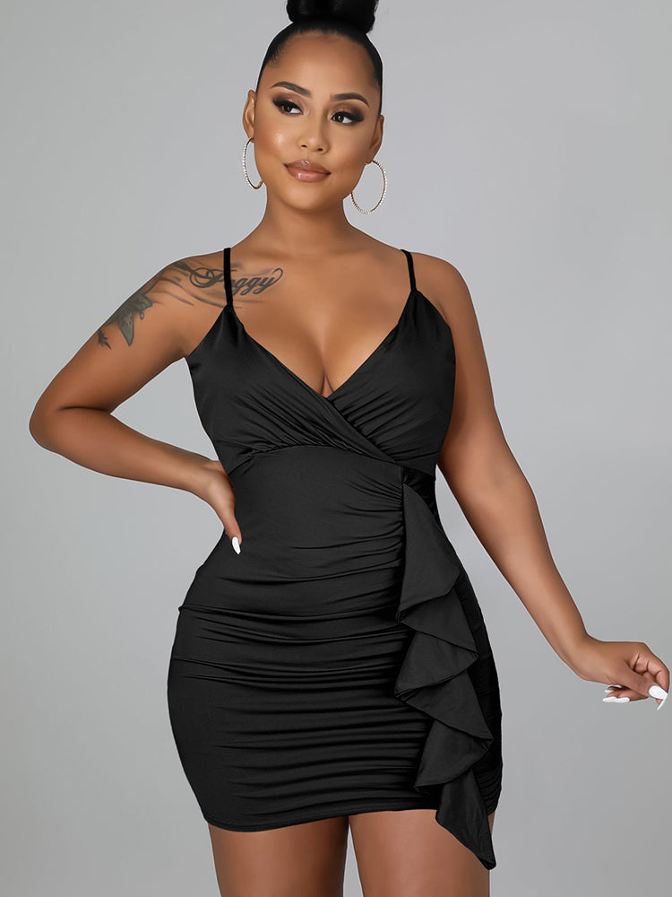 Ruffle Bodycon Ruch Wrap Dress Maxct