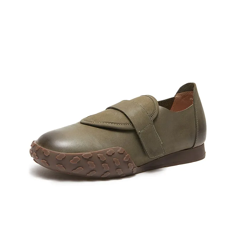 Women's Casual Slip On Loafers Shoes Touch-strap Flats Maxct