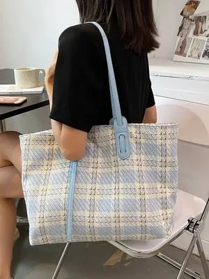 Contrast Binding Tote Bag - Women Tote Bags