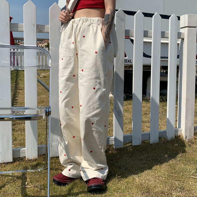 Vintage Red Hearts Pants Maxct