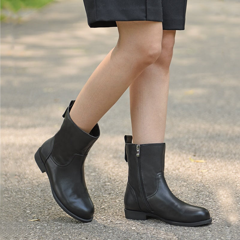 Wide Fit Side Zip Mid Calf Boots For Winter Designer Shoes Maxct