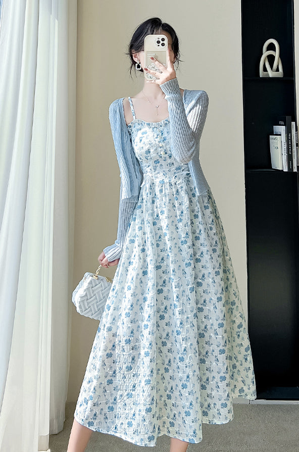 May Flowers Lace Up Cami Dress Maxct