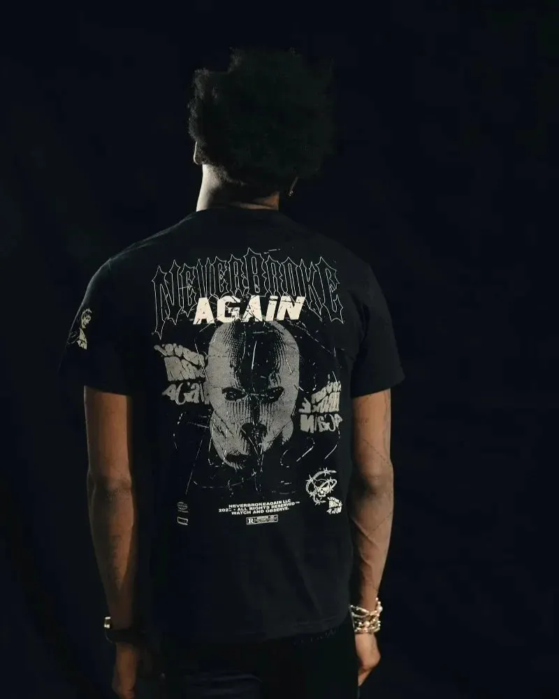 Maxct European and American trendy brand new clothing printed oversized T-shirt men Y2K high street hip-hop loose casual short-sleeved