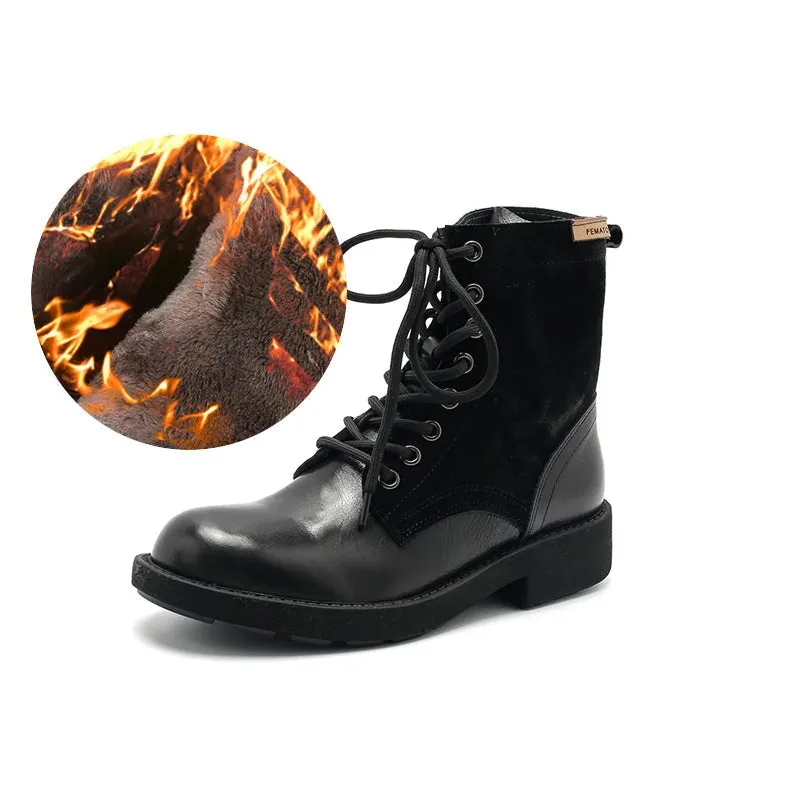 Women's Martin Boots Lace Up Short Boots Handmade Maxct