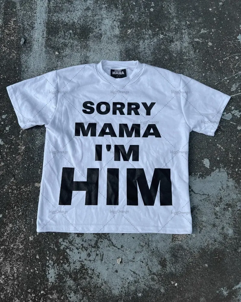 Street Harajuku Retro Casual Clothing Gothic Punk Round Neck Short-sleeved Women Y2k Letter Printed Oversized Top T-shirt Men