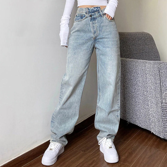 High Rise Straight Leg Jeans Maxct
