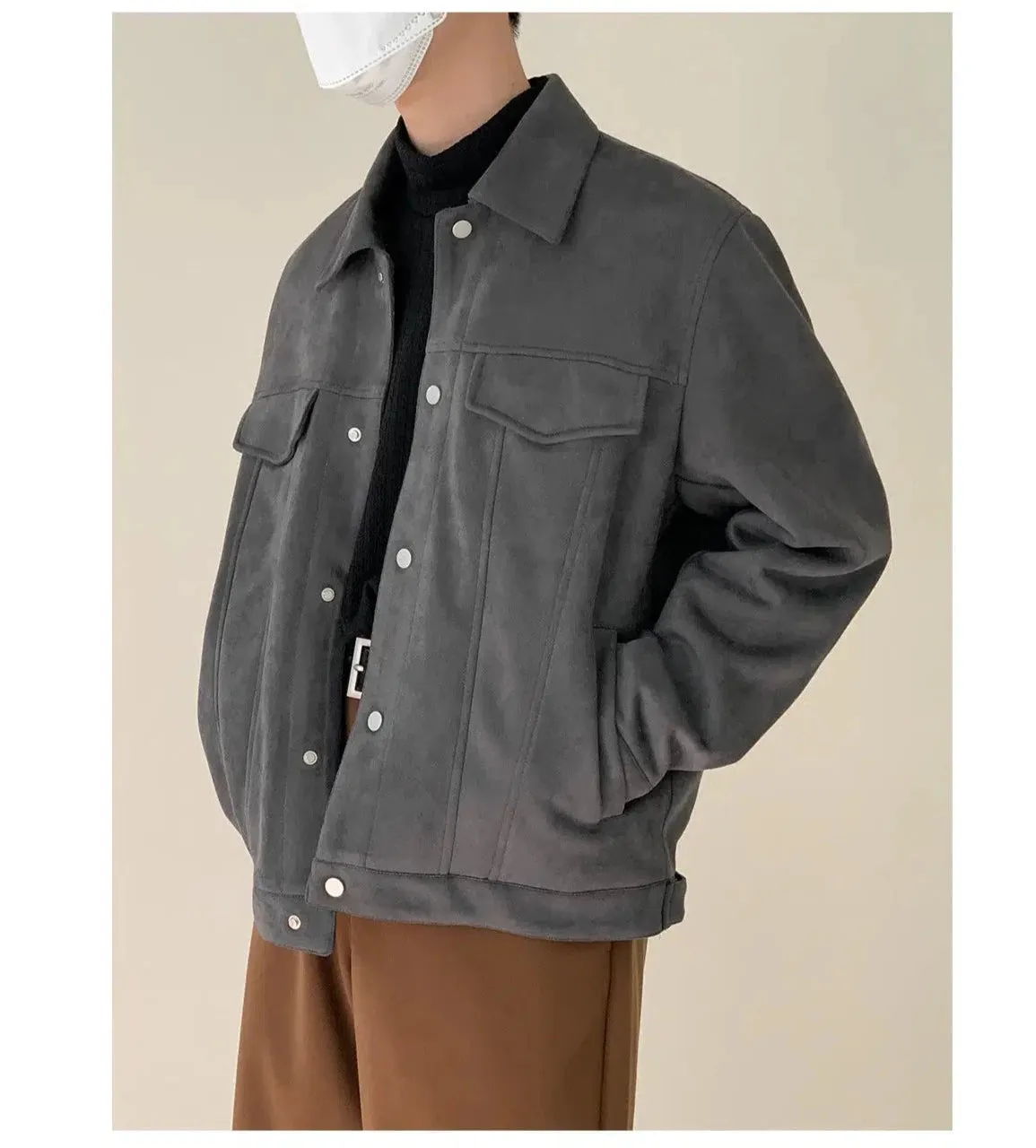 Maxct Side Seam Pocket Suede Jacket