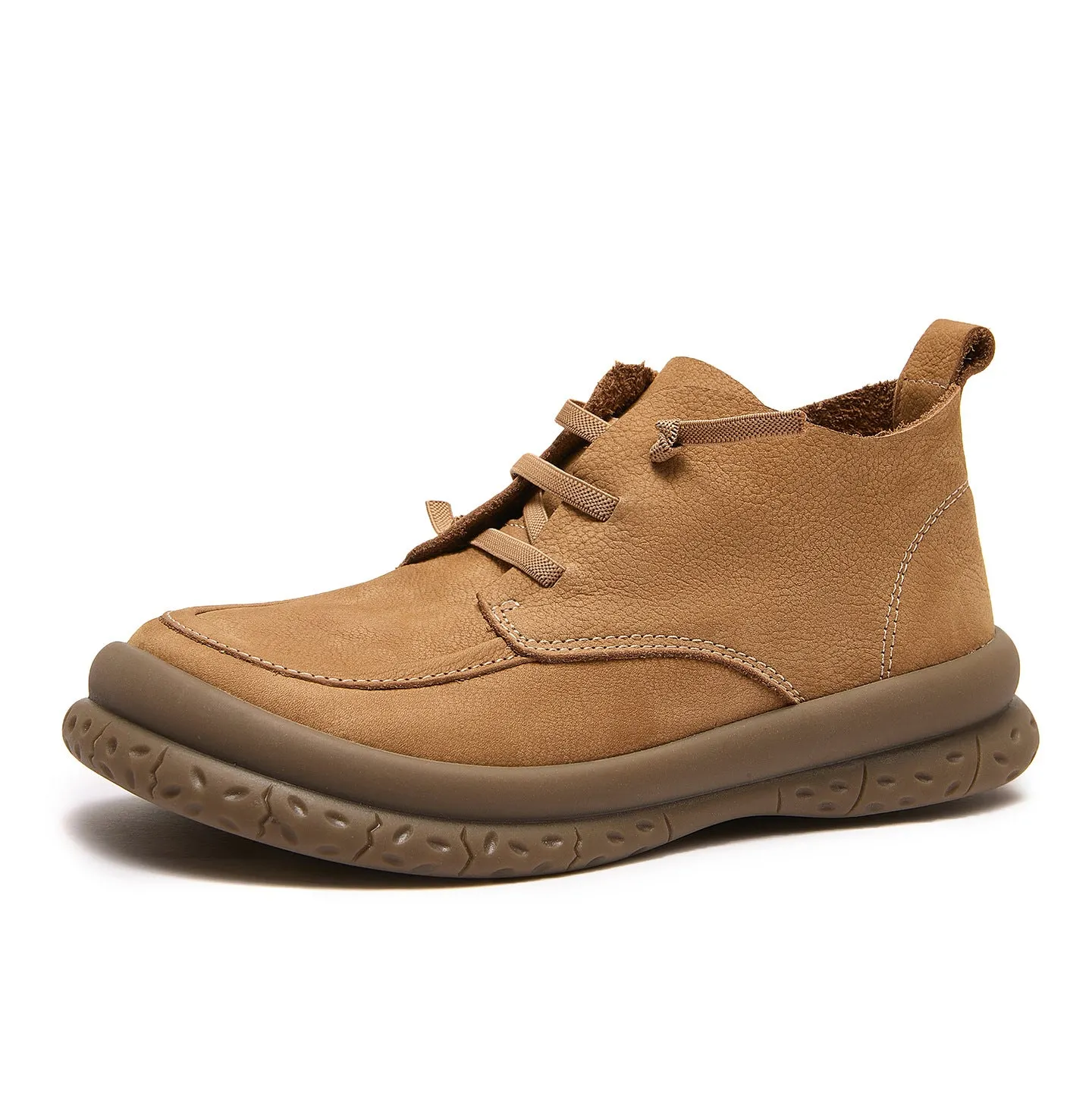 Genuine Leather Retro Autumn Flat Sole Slip-On Ankle Boots