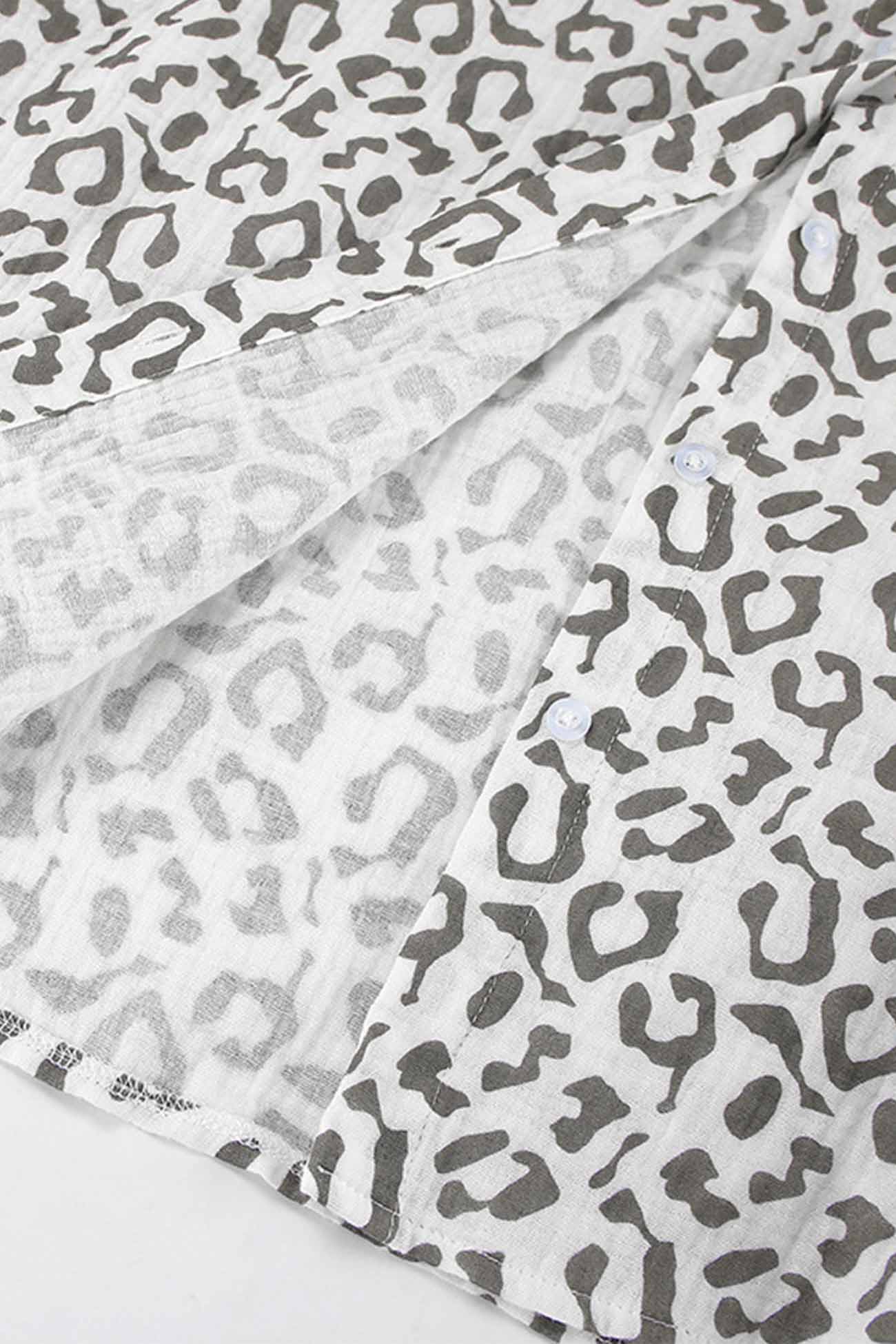 Maxct Cotton Leopard Shirt Long Pants Two-Piece Set