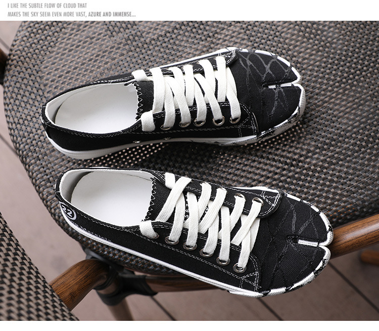 Tabby Splashing Ink Canvas Shoes - Women's Split Toe Footwear - true deals club