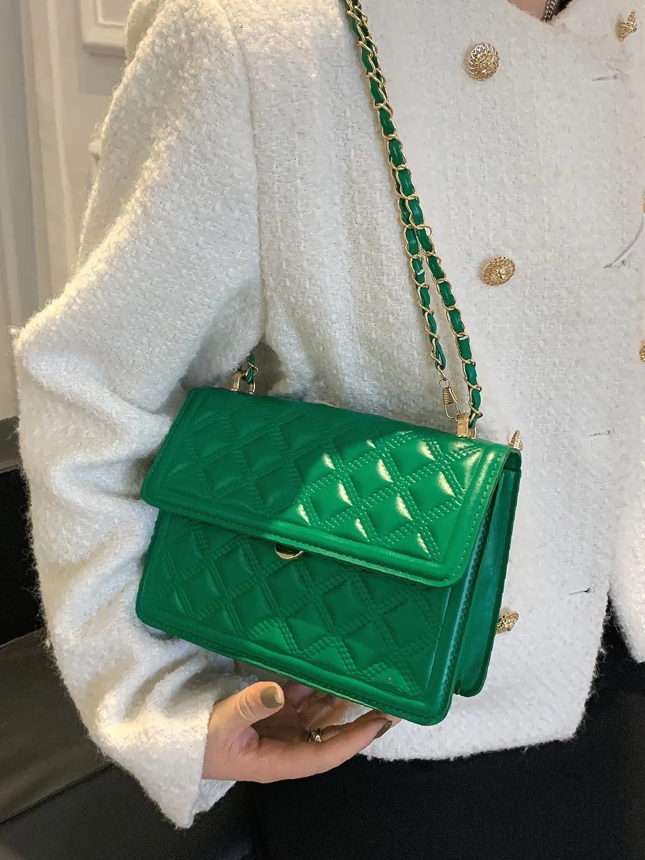 Bag For Love - Minimalist Textured Flap Square Bag  - Women Maxct Bags