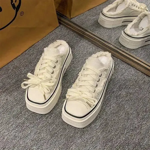 Shoes for Teen Girls Canvas Platform Sneakers Maxct