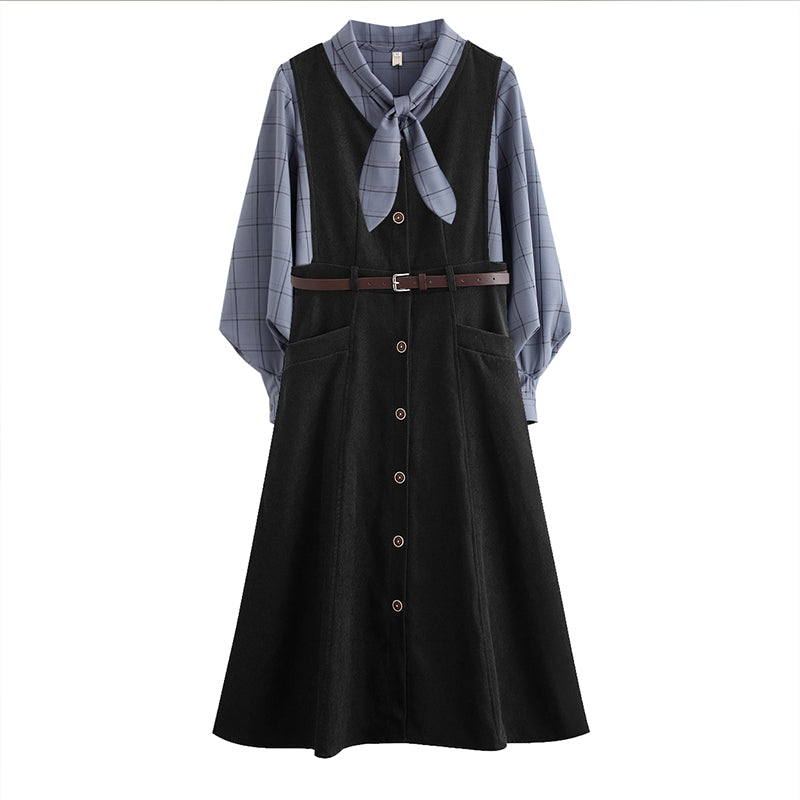 Button Up Suede Pinafore Dress Maxct