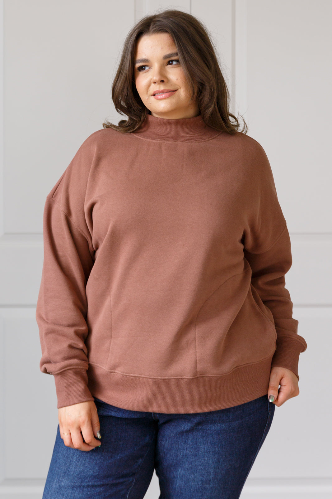 Maxct &Make No Mistake Mock Neck Pullover in Cocoa