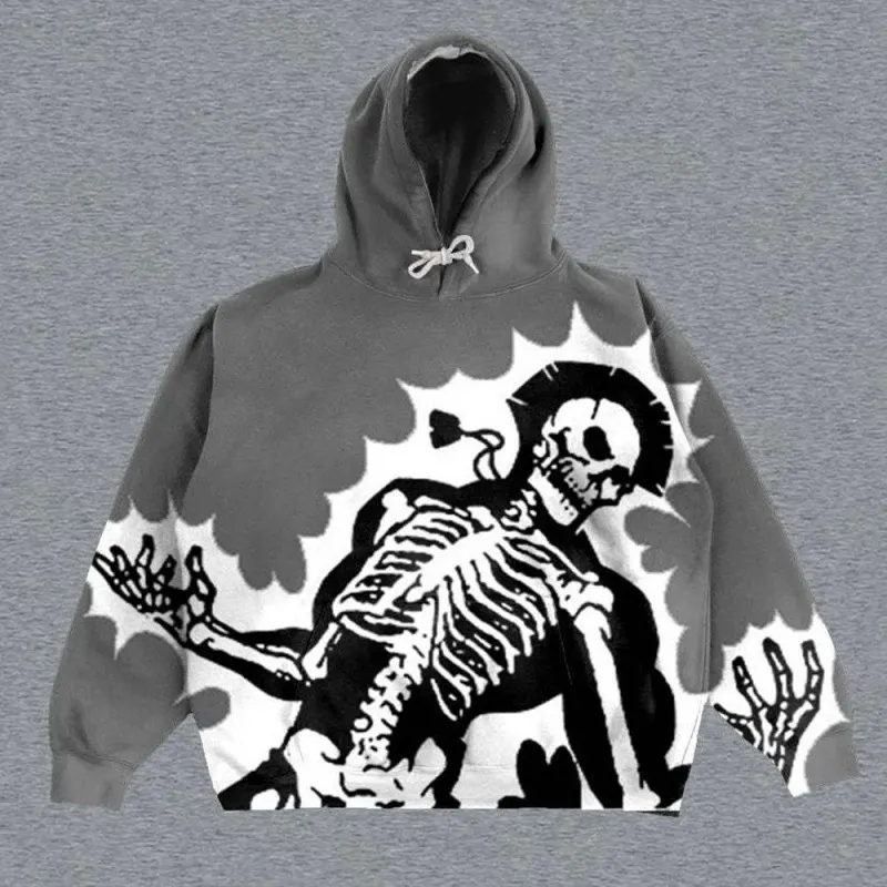 Maxct Halloween New Women's Street Fashion Harajuku Style Casual Versatile 3D Printed Pullover Hooded Sweater