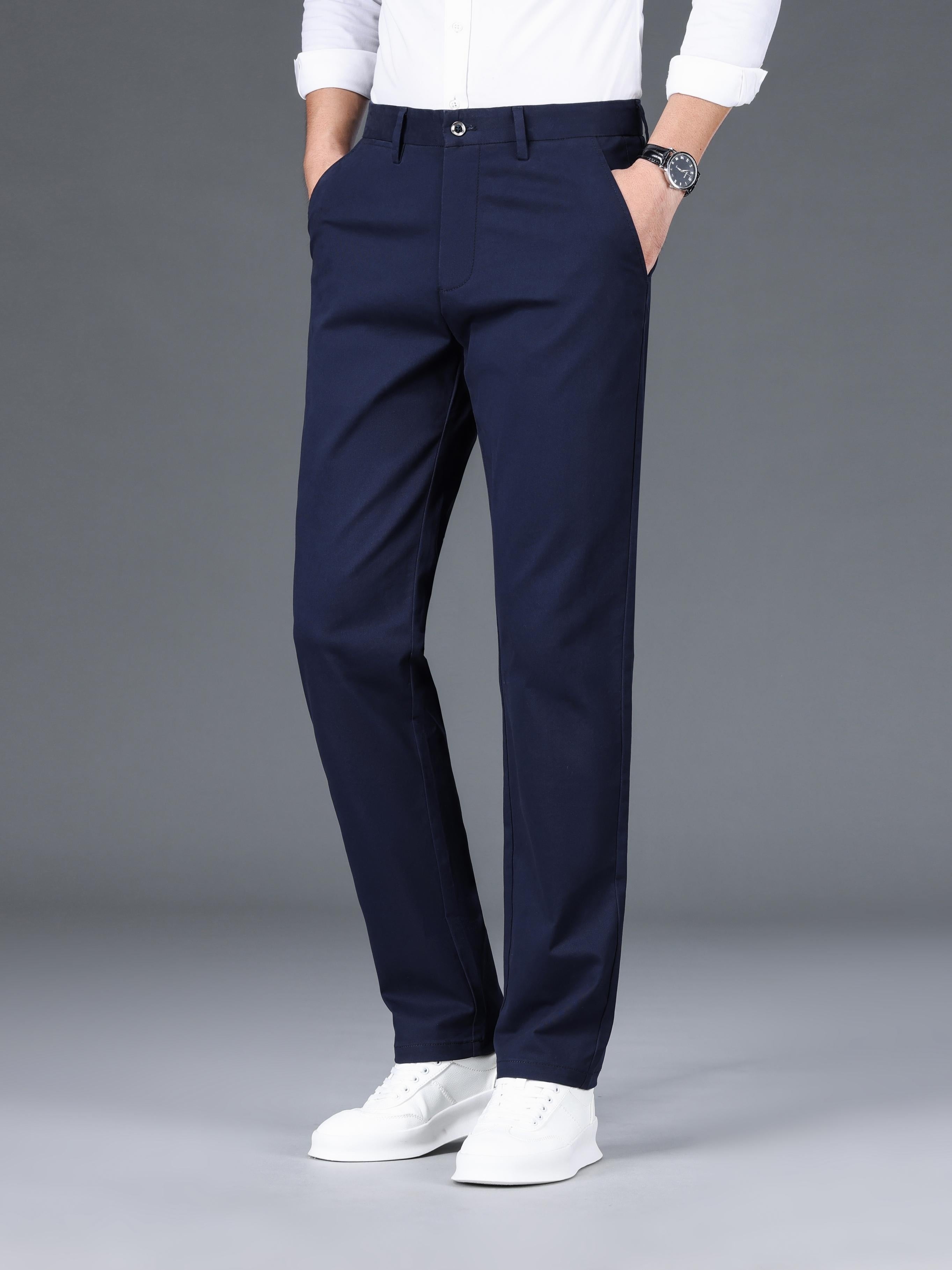 Maxct Men's Casual Pants For Fall Winter Business, Classic Design Stretch Dress Pants