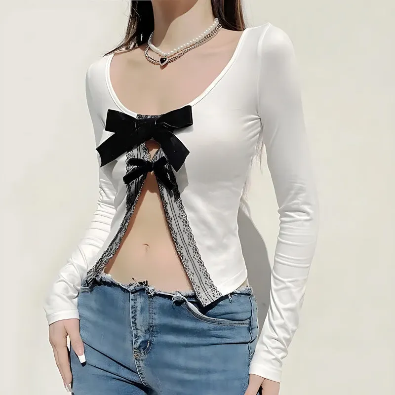 Maxct &Coquette Bow Open Front Top