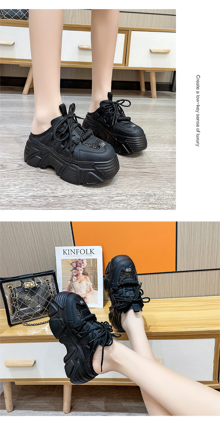 7cm High Platform Bling Sneakers for Women - true-deals-club